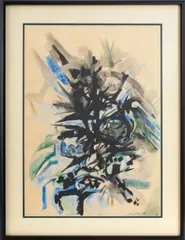 Untitled (Abstract Composition) by Vladimir Yosl Bergner, 1961, Watercolor on Paper, sold Dec 2024
