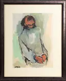 Figure by Moshe Mokady, Watercolor on Paper, sold Dec 2024