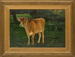 Jersey Cow Study by Thomas Allen, oil on board, sold Sep 2020