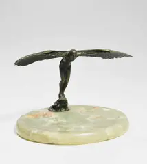 Untitled by Leon Salat, bronze figurine on green stone base, sold Sep 2020