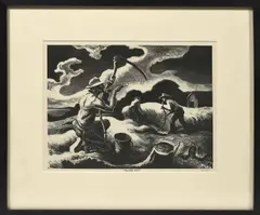 Untitled by Thomas Hart Benton, lithograph, sold Sep 2020