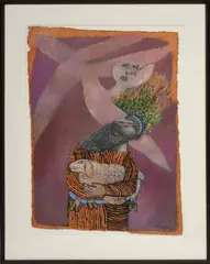 Untitled by Naftali Bezem, mixed media on Tibetan paper, sold Sep 2020