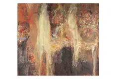 Preview: Roslin Square by Rachel Budd, oil on canvas, offered Mar 2023