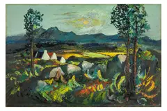 Untitled by Daniel O'Neill, oil on board, offered Mar 2023