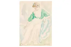 Untitled by Ethelbert White, watercolour and charcoal on paper, offered Mar 2023