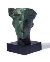 Head of Queen by Henry Moore, 1959, Bronze with a green patinaSigned, sold Oct 2021