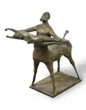 Centauri Bronze with green patina Signed and numbered 3/9 (to the base)43 x 36 x 27cm (17 x 14 1/4 x 10 5/8in.) by Olivia Musgrave, Bronze with green patina, sold Oct 2021