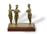 The Three Graces Bronze with green patina mounted to a wooden baseSigned and numbered 2/9 (to the base) Inc by Olivia Musgrave, Bronze with green patina mounted to a wooden baseSigned and numbered, sold Oct 2021
