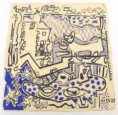 St Ives scarf by Patrick Heron, oil, sold Aug 2021
