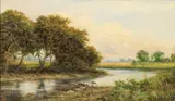 The river view by Daniel Sherrin, Oil on canvas, sold Aug 2021