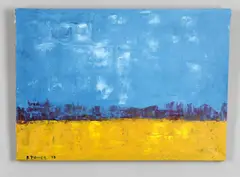 Sky and Fields by B Power, Oil on canvas Both signed, first dated, offered Aug 2021