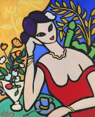 Seduction by Jacques Pellegrin, Oil on canvas, sold Aug 2021