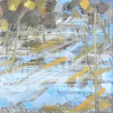 Hampstead Pond by Richard Robbins, Oil on canvas, sold Aug 2021