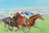 Nashwan Breaks Through, Sandown by Constance Halford-Thompson, Oil on canvas, offered Aug 2021