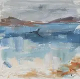 All I saw of a whale, Antarctica 2010 by Tuëma Pattie, Oil on paper, offered Aug 2021