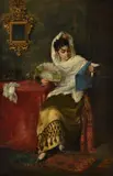 Portrait of a Spanish lady by Joaquin Damis Cortes, Oil on canvas, sold Aug 2021