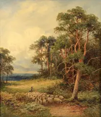 On Surrey Downs by John Bates Noel, Oil on canvas, sold Aug 2021