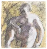 Nude by Richard Robbins, Charcoal and watercolour, offered Aug 2021