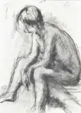 Nude figure Charcoal Signed (lower right) 74.5 x 54.5cm (29¼ x 21¼ in.) Executed in 1982 by Richard Robbins, 1982, Charcoal, offered Aug 2021