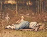 Venus des Champs et les amours Pencil by Louis Welden Hawkins, 1886, Pencil, watercolour and bodycolour, offered Aug 2021