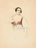 Lady in traditional dress by Eduard Clemens Fechner, Pencil and watercolour, offered Aug 2021