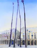 La Plaza Real Watercolour 59 x 45cm (23 x 17½ in.) Painted in 1984 by Glynn Boyd Harte, 1984, Watercolour, offered Aug 2021