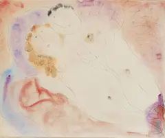The couple by Dora Holzhandler, Pen, black ink and watercolour on paper Apparently unsigned, sold Aug 2021