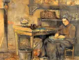 Preparing vegetables by Hendrikus Matheus Horrix, Watercolour heightened with white, offered Aug 2021