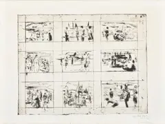 Lyme Regis Beach by Richard Robbins, Etching, offered Aug 2021