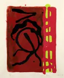 Story from nature by John Hoyland, Screenprint with woodblock, sold Aug 2021