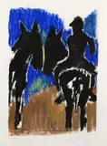 Horse Riders by Josef Herman, Lithograph, offered Aug 2021