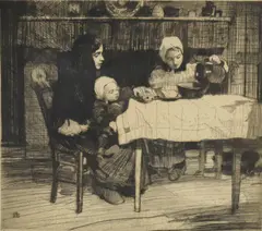 Dinner time by William Lee Hankey, Etching, offered Aug 2021