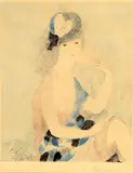 Eventail Rose by Marie Laurencin, Etching and aquatint, offered Aug 2021