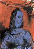 Miss Violet Smith Chalk and ink on paper 26.5 x 19.5cm (10¼ x 7½ in.) Executed in 1986 by Richard Kenton Webb, 1986, Chalk and ink on paper, offered Aug 2021