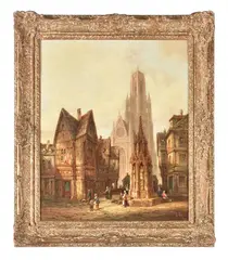 Noyon, Normandy Oil on canvasSigned and dated 1881 (lower right), titled to canvas (verso)51 x 41cm (20 x 16 in.)Provenance:Cooling Galleries, London by H. Schafer, 1881, Oil on canvasSigned and dated, sold Aug 2021