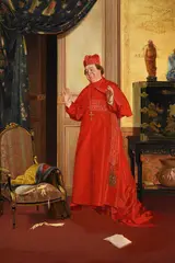 Interior with cardinal by Georges Croegaert, oil, sold Jul 2021