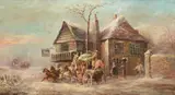 The bath post by John Maggs, oil, sold Jul 2021
