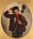 The chimney sweep by Henry Garland, 1861, oil, offered Jul 2021