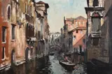 Canal scene by Edward Seago, oil, offered Jul 2021