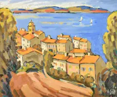 St tropez by Henri Sie, oil, sold Jul 2021