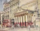 Haymarket theatre by Allanson Hick, Oil on canvas, sold Jul 2021