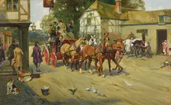 A fresh team by Gilbert Scott Wright, oil, sold Jul 2021