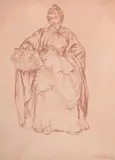 Standing figure by William Russell Flint, watercolor, offered Jul 2021