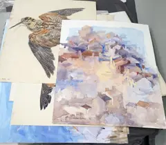 France’;a folio of assorted watercolours and drawings, largest 54 x74cm by Michael Cadman, watercolor, sold Jul 2022