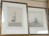 Shipping scenes, 25 x 17 cm and 21 x 32.5 cm by Rowland Langmaid, print (other), sold Jul 2022