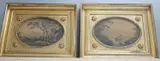 River landscapes, Miles Wynne Cato labels verso, oval, 16 x 23cm, im matching period giltwood frames and another watercolour by Gilpin of a castle, 17 x 27cm by William Gilpin, watercolour, sold Jul 2022