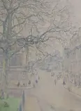 London street scene by Bernard C. Gotch, watercolour, sold Jul 2022