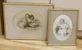 Studies of Robert Baden-Powells siblings by Karl Hartmann, pencil, offered Jul 2022