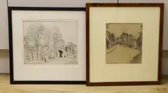 Richmond Street scene by Frank Lewis Emanuel, pencil, sold Jul 2022