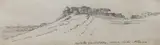 Castello Gandolpho, above Lake Albano by Thomas Smith, ink, sold Jul 2022
